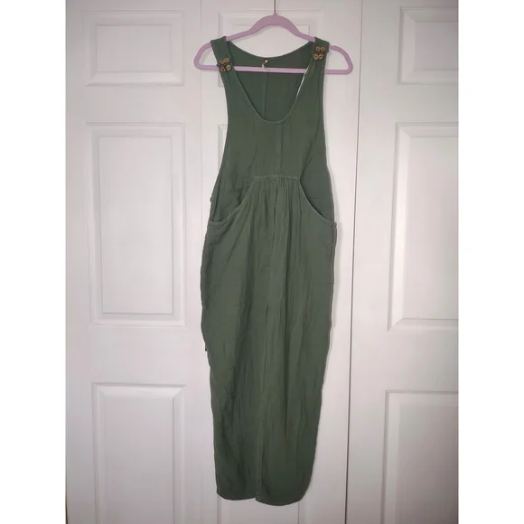 Free People OLIVE Womens Amy Romper Overalls Endless Summer 100% Cotton| Medium - Picture 3 of 10
